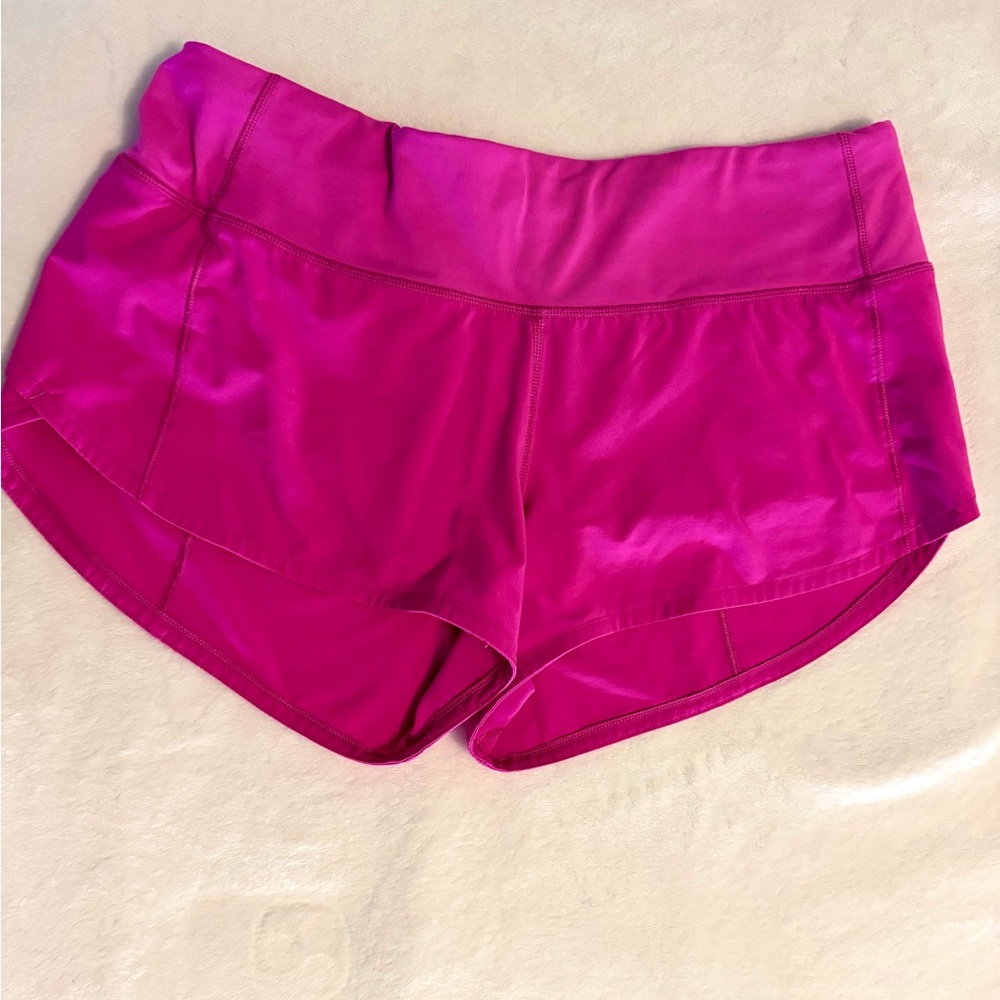 Pink lululemon speed up shorts size 4